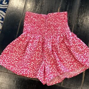 SHEIN pink Floral High Waist Shorts